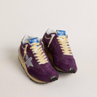 Golden Goose Marathon With Purple Nylon Upper And White Star Golden Goose Marathon With Purple Nylon Upper And White Star