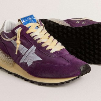 Golden Goose Marathon With Purple Nylon Upper And White Star Golden Goose Marathon With Purple Nylon Upper And White Star