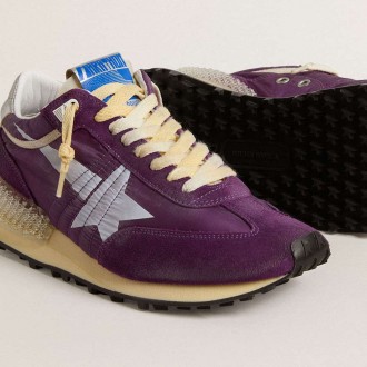 Golden Goose Marathon With Purple Nylon Upper And White Star Golden Goose Marathon With Purple Nylon Upper And White Star