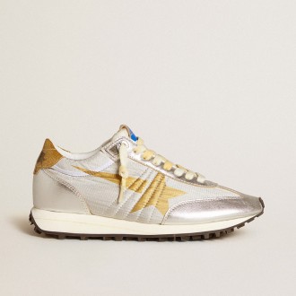 Golden Goose Marathon With Silver Ripstop Nylon Upper And Gold Star