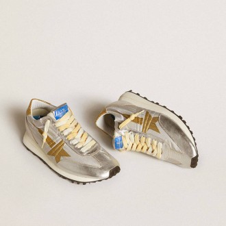 Golden Goose Marathon With Silver Ripstop Nylon Upper And Gold Star