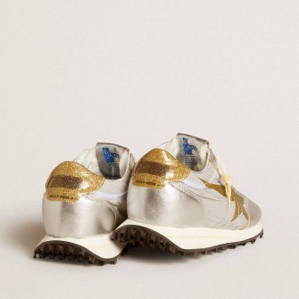 Golden Goose Marathon With Silver Ripstop Nylon Upper And Gold Star