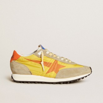 Golden Goose Marathon With Yellow Nylon Upper And Orange Star