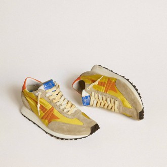 Golden Goose Marathon With Yellow Nylon Upper And Orange Star