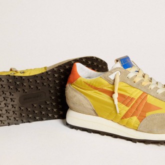 Golden Goose Marathon With Yellow Nylon Upper And Orange Star