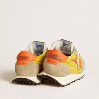 Golden Goose Marathon With Yellow Nylon Upper And Orange Star