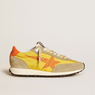 Golden Goose Marathon With Yellow Nylon Upper And Orange Star