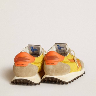 Golden Goose Marathon With Yellow Nylon Upper And Orange Star