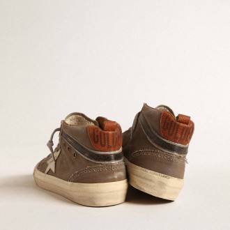 Golden Goose Mid Star In Green Canvas With Leather Star And Black Flash Golden Goose Mid Star In Green Canvas With Leather Star And Black Flash