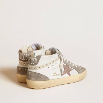 Golden Goose Mid Star In Nappa And Suede With Light Brown Metallic Leather Star Golden Goose Mid Star In Nappa And Suede With Light Brown Metallic Leather Star