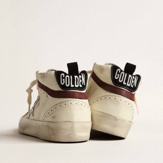 Golden Goose Mid Star Ltd In White Nappa Leather With Silver Glitter Star Golden Goose Mid Star Ltd In White Nappa Leather With Silver Glitter Star