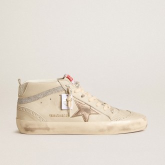 Golden Goose Mid Star Ltd With Bronze Leather Star And Swarovski Crystal Flash