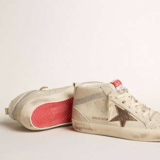Golden Goose Mid Star Ltd With Bronze Leather Star And Swarovski Crystal Flash