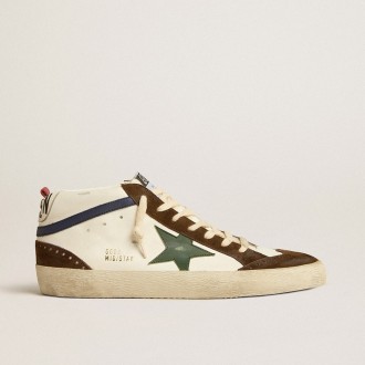 Golden Goose Mid Star With Green Leather Star And Blue Leather Flash