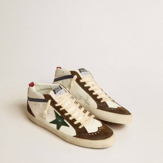 Golden Goose Mid Star With Green Leather Star And Blue Leather Flash Golden Goose Mid Star With Green Leather Star And Blue Leather Flash