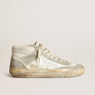 Golden Goose Mid Star With Ice-Gray Suede Inserts And White Star