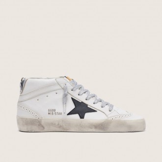 Golden Goose Mid Star With Laminated Heel Tab And Glitter Laces