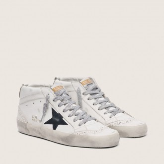 Golden Goose Mid Star With Laminated Heel Tab And Glitter Laces