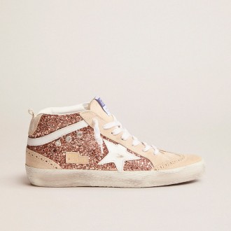Golden Goose Mid Star With Pink Glitter