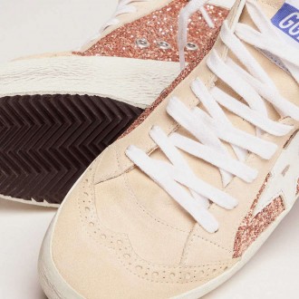 Golden Goose Mid Star With Pink Glitter