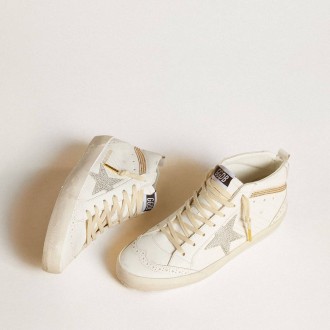 Golden Goose Mid Star With Star And Heel Tab In Suede With Swarovski Crystals
