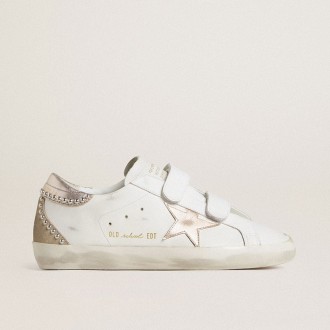 Golden Goose Old School Ltd With Rose Gold Metallic Leather Star And Heel Tab