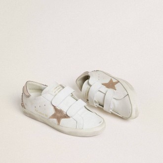 Golden Goose Old School Ltd With Rose Gold Metallic Leather Star And Heel Tab