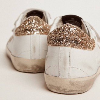 Golden Goose Old School With Gold Star In Laminated Leather Golden Goose Old School With Gold Star In Laminated Leather