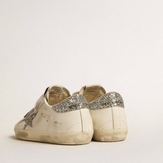 Golden Goose Old School With Silver Glitter Star And Ice-Gray Suede Tongue Golden Goose Old School With Silver Glitter Star And Ice-Gray Suede Tongue