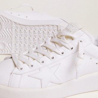 Golden Goose Purestar With Glittery Silver Heel Tab Golden Goose Purestar With Glittery Silver Heel Tab