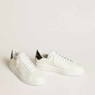 Golden Goose Purestar With Leather Star And Black Patent Leather Heel Tab