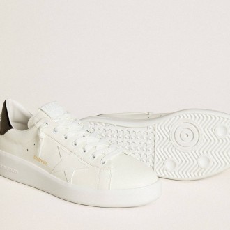 Golden Goose Purestar With Leather Star And Black Patent Leather Heel Tab