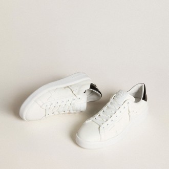 Golden Goose Purestar With Leather Star And Black Patent Leather Heel Tab