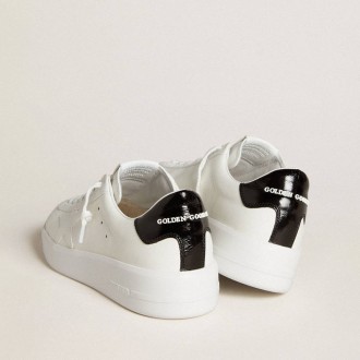 Golden Goose Purestar With Leather Star And Black Patent Leather Heel Tab