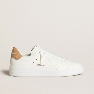 Golden Goose Purestar With Leather Star And Croc-Print Leather Heel Tab