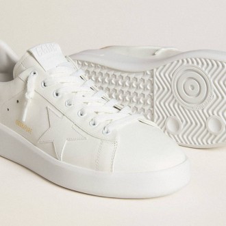 Golden Goose Purestar With Leather Star And Croc-Print Leather Heel Tab