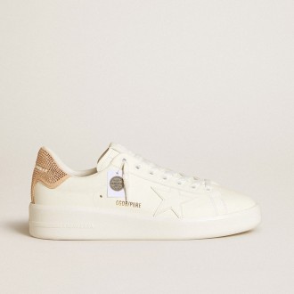 Golden Goose Purestar With Leather Star And Suede Heel Tab With Swarovski Crystals