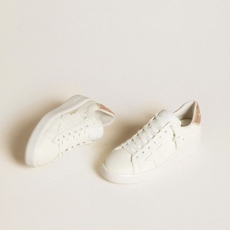 Golden Goose Purestar With Leather Star And Suede Heel Tab With Swarovski Crystals Golden Goose Purestar With Leather Star And Suede Heel Tab With Swarovski Crystals