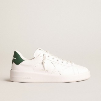 Golden Goose Purestar With White Bio-Based Star And Mat Green Leather Heel Tab