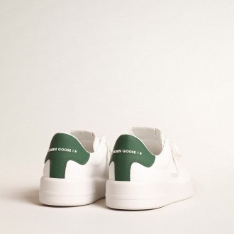 Golden Goose Purestar With White Bio-Based Star And Mat Green Leather Heel Tab Golden Goose Purestar With White Bio-Based Star And Mat Green Leather Heel Tab