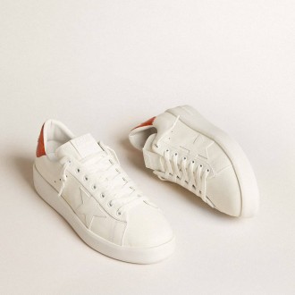 Golden Goose Purestar With White Leather Star And Orange Heel Tab