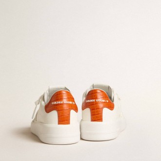 Golden Goose Purestar With White Leather Star And Orange Heel Tab