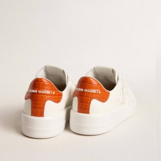 Golden Goose Purestar With White Leather Star And Orange Heel Tab Golden Goose Purestar With White Leather Star And Orange Heel Tab