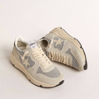 Golden Goose Running Sole Embellished With Swarovski Crystals And Ivory Star