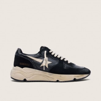 Golden Goose Running Sole In Black Nappa And Suede