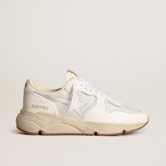 Golden Goose Running Sole In Mesh And White Nappa