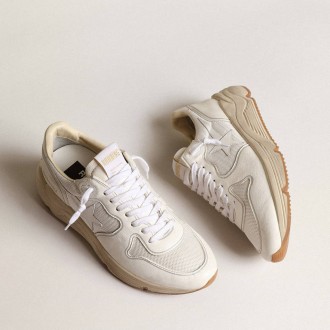 Golden Goose Running Sole In Mesh And White Nappa
