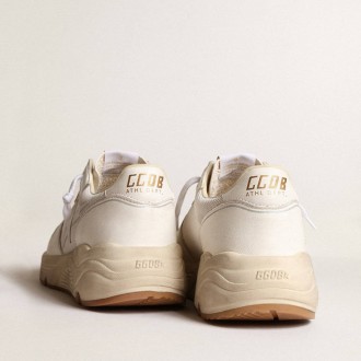 Golden Goose Running Sole In Mesh And White Nappa