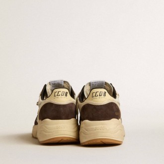 Golden Goose Running Sole In Nappa And Brown Suede With A Swarovski Crystal Star