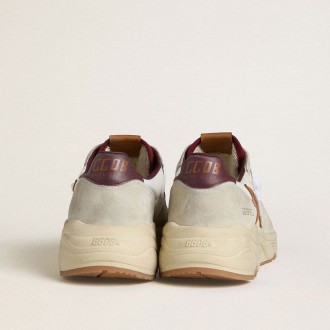 Golden Goose Running Sole In Nylon And Suede With Brown Leather Star And Burgundy Leather Heel Tab Golden Goose Running Sole In Nylon And Suede With Brown Leather Star And Burgundy Leather Heel Tab